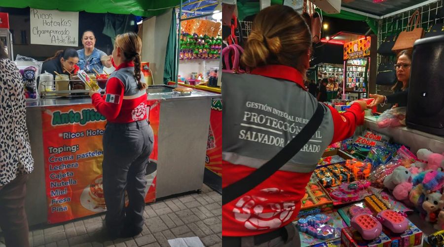 Personal de Protección Civil en Salvador Alvarado realizando inspecciones en negocios y comercios