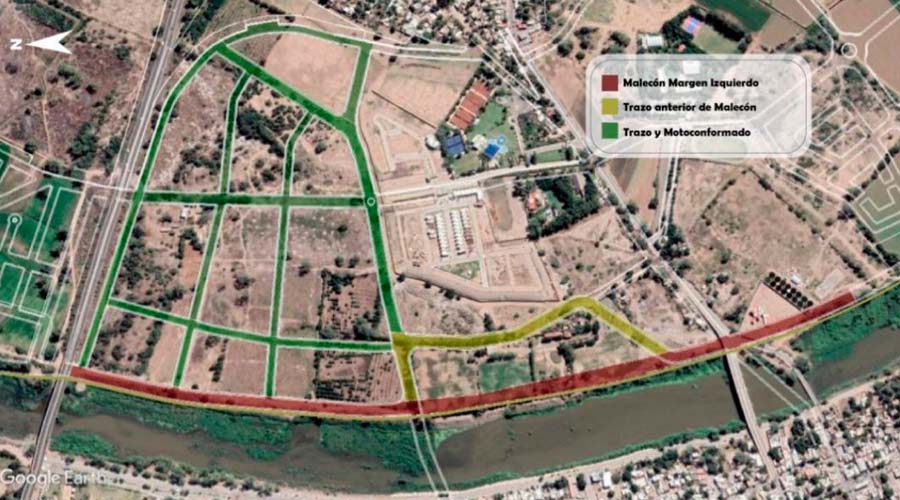 Plano del Plan Parcial de Desarrollo Urbano de la Margen Izquierda del Río Sinaloa de la Ciudad de Guasave