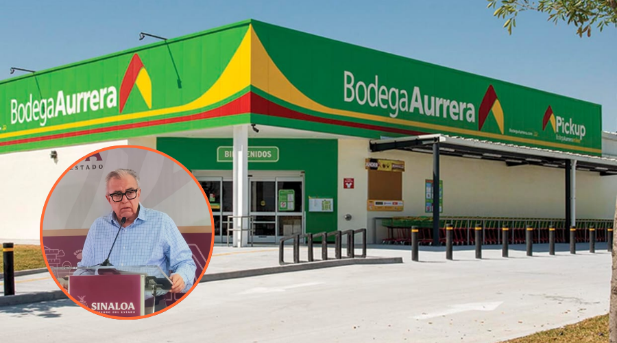 Bodega Aurrerá y Rocha en un círculo