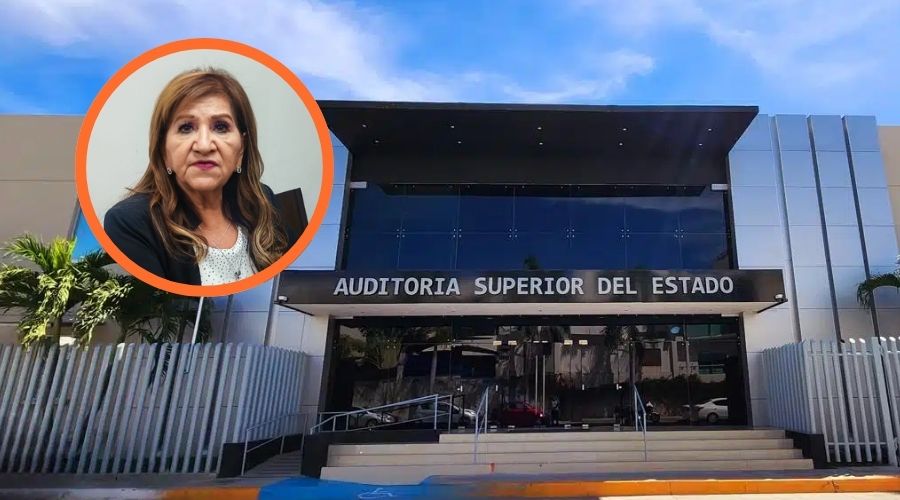 Tere Guerra junto a el edificio de la ASE