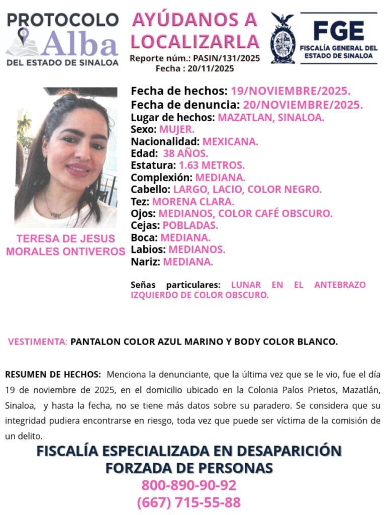 Ficha de búsqueda de Teresa de Jesús Morales Ontiveros