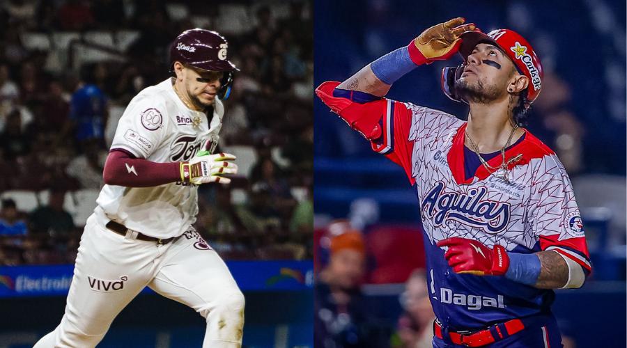 Integrantes de Tomateros de Culiacán y Águilas de Mexicali