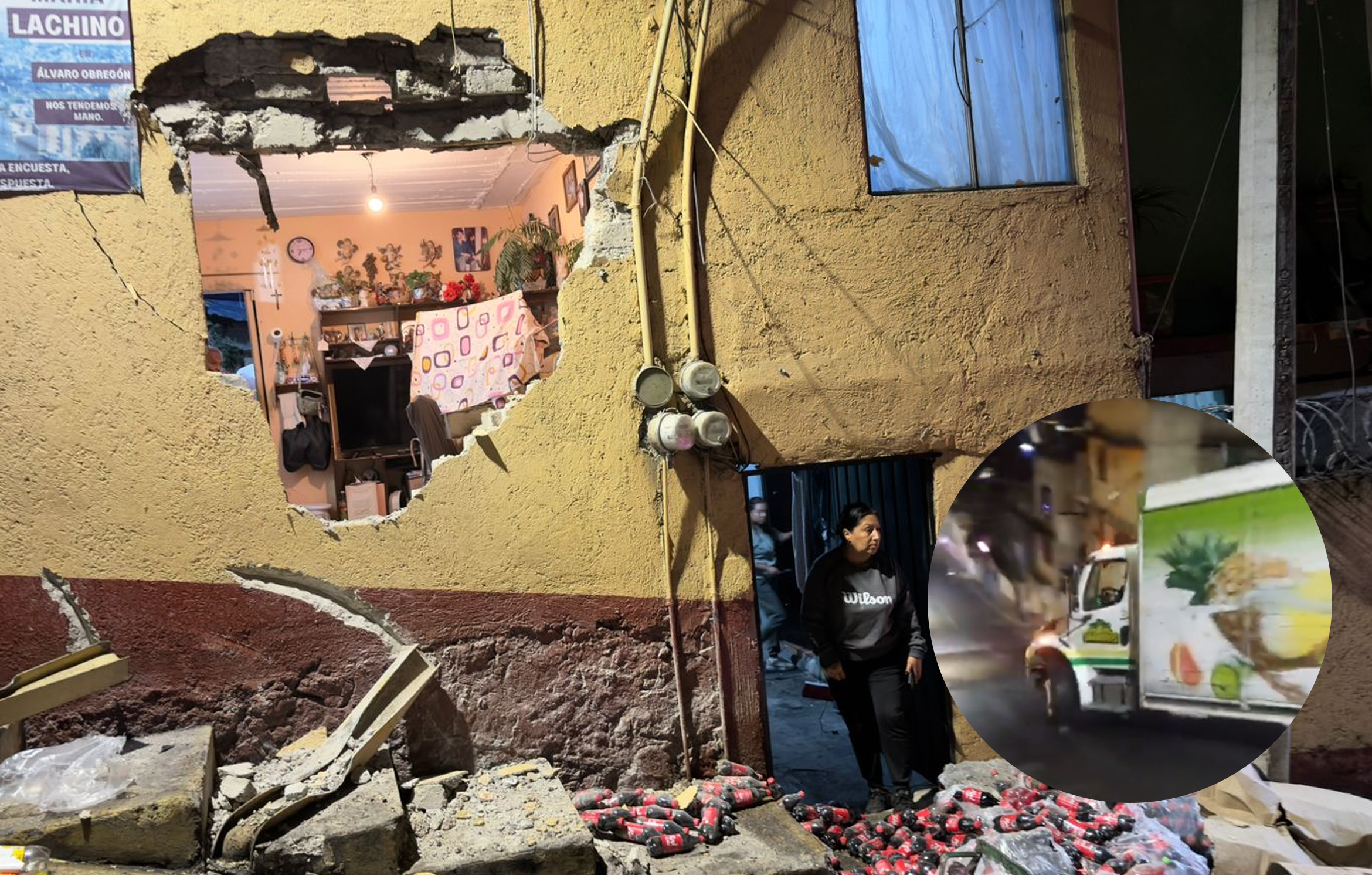 Camión se descontrola en La Bajada del Diablo y se impacta en viviendas de Álvaro Obregón