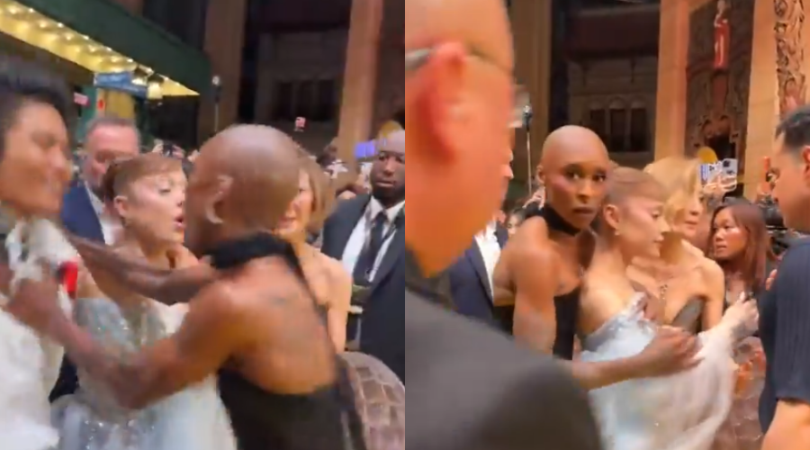 Fan se lanza contra Ariana Grande y Cynthia Erivo la protege en la premier de Wicked 2