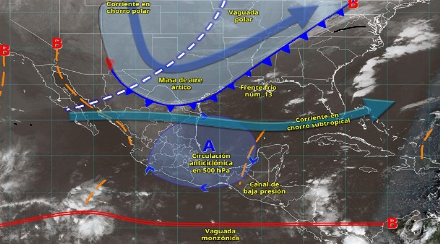 sistemas meteorológicos este 9 de noviembre