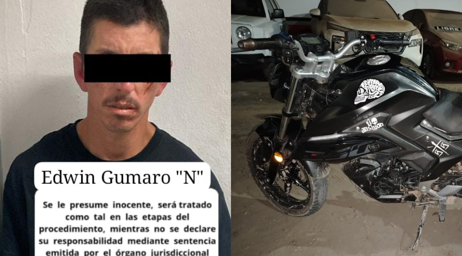 Autoridades detienen a un hombre por transitar en una motocicleta con reporte de robo