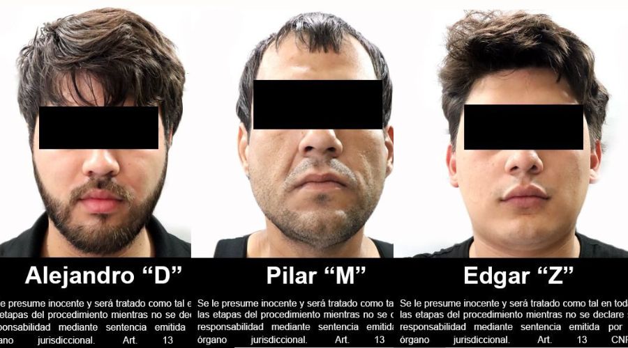 Rostros con cintilla negra en los ojos de los cuatro detenidos por asesinato de policías de Tránsito