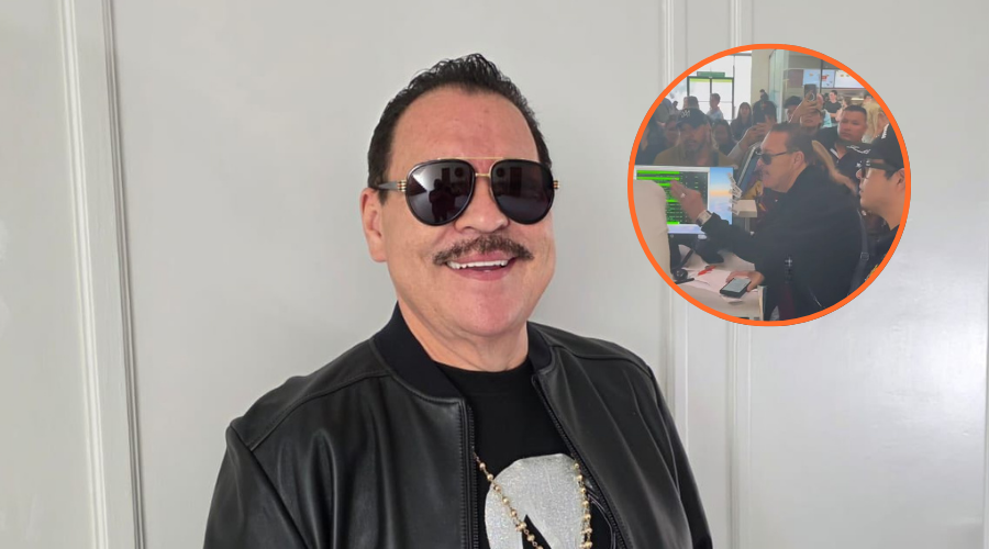 julio preciado en circulo donde se muestra el incidente con empleados de aerolinea