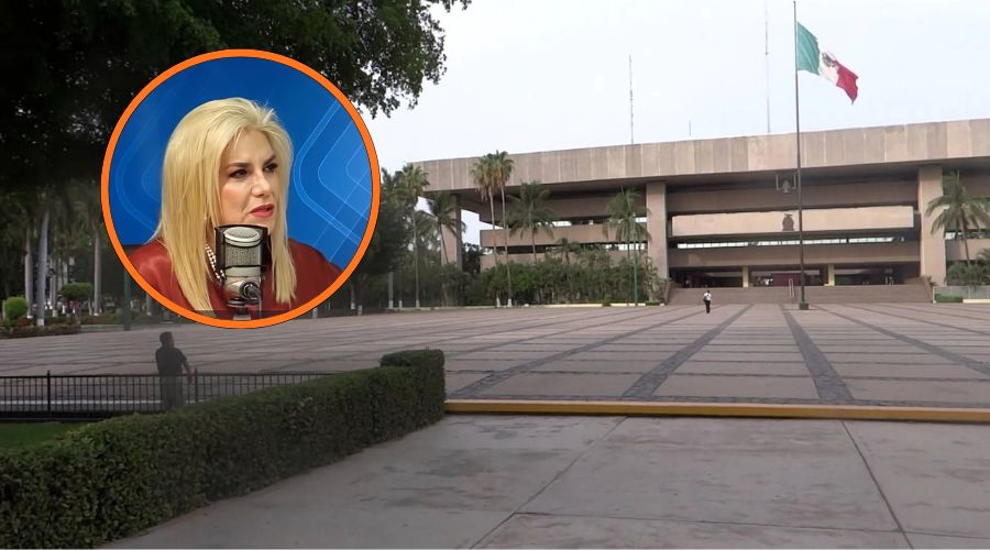 Palacio de Gobierno en Culiacán de fondo, del lado izquierdo un circulo con María Guadalupe Ramírez