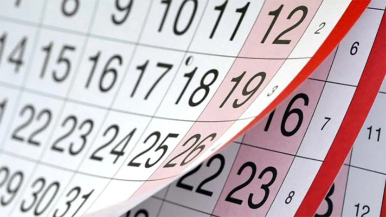 foto de calendaerio con días marcados en fin de semana