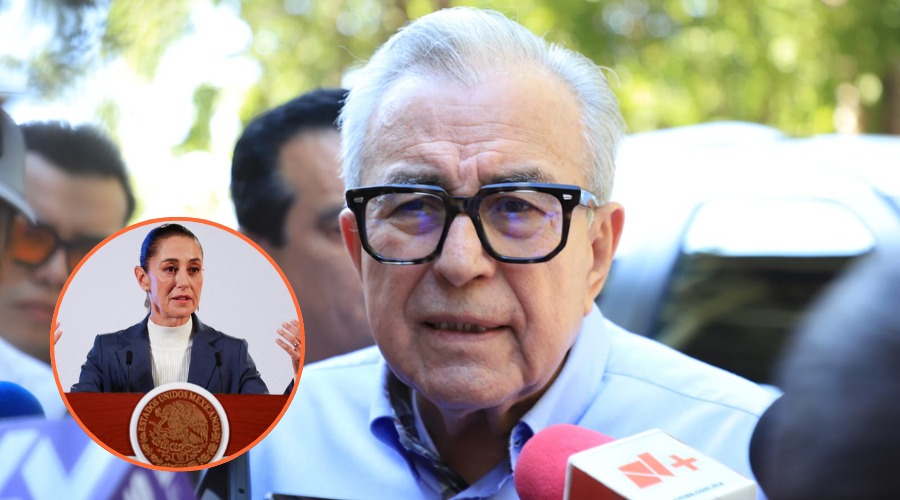 Rubén Rocha Moya entrevistado por reporteros sobre el caso de acoso que sufrió la presidenta de la República