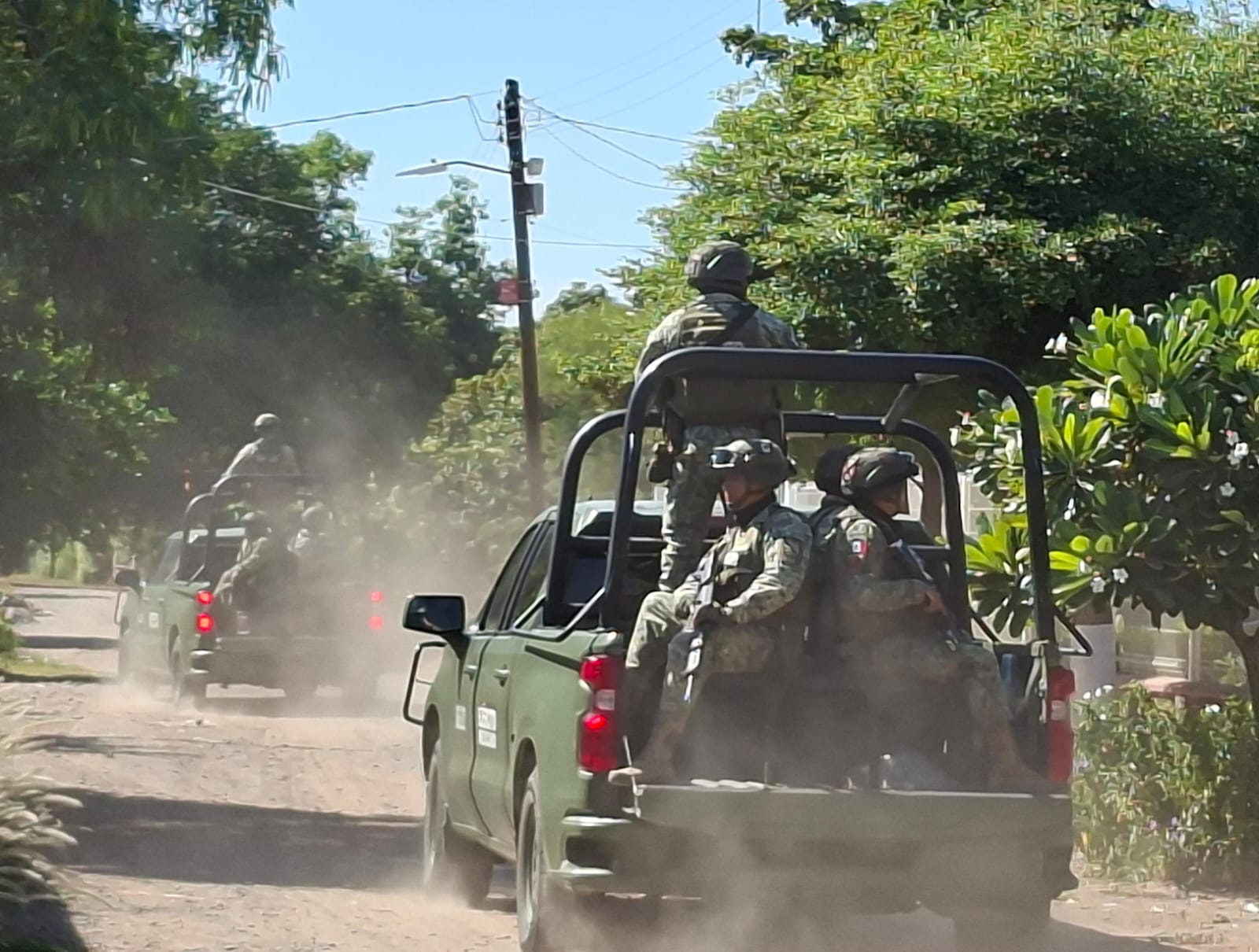 Operativo con soldados del Ejércitos en Guasave