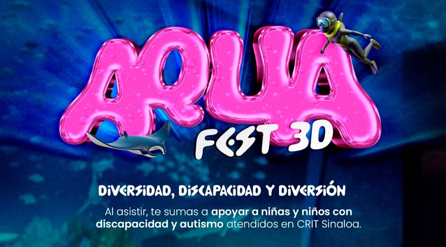 Anuncio del Aqua Fest 3D en el Gran acuario Mazatlán