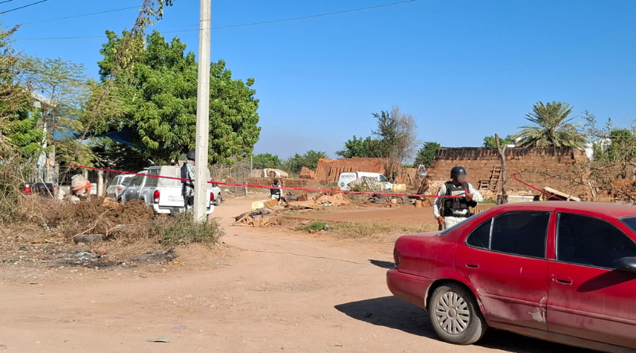 Ladrillera de Culiacán y elementos de seguridad custodiando la zona
