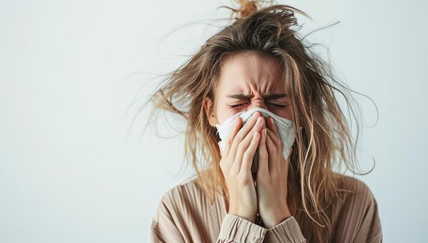 Mujer con gripe