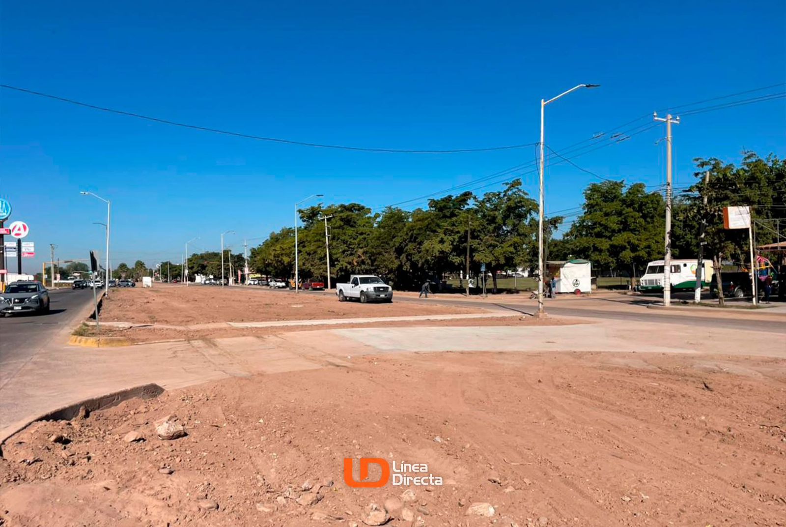 Obra en el bulevar Centenario en Los Mochis