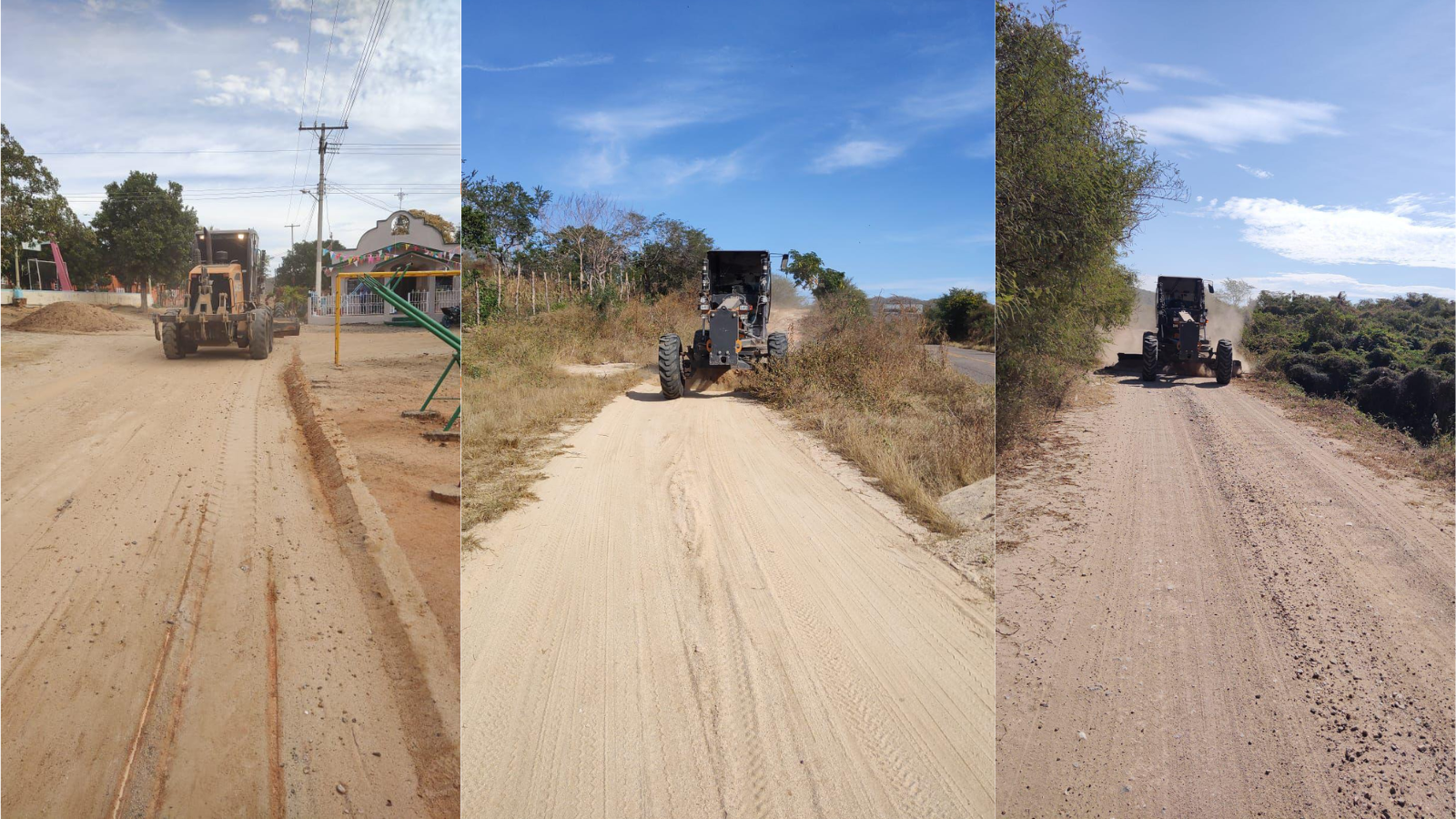 Intensifican los trabajos de raspado y limpieza de los caminos rurales