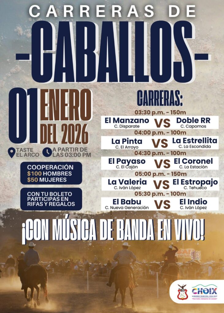 Anuncio para la carrera de caballos