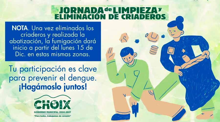 Choix invita a jornada de limpieza y eliminación de criaderos