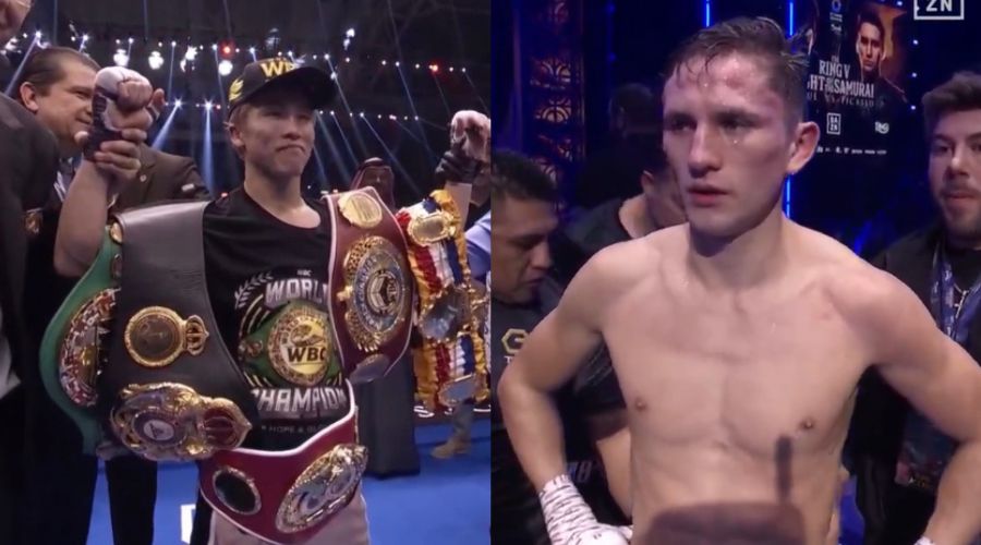 Boxeadores, uno con campeonatos y otro con las manos en la cintura