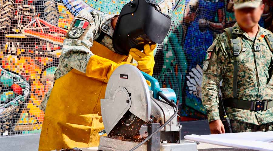 Destrucción de armas en programa de Desarme Voluntario en Badiraguato