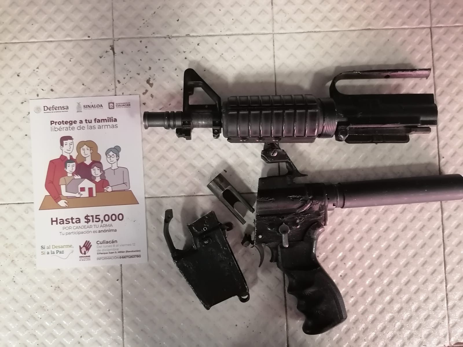 Armas de fuego del Desarme voluntario Sinaloa 2025