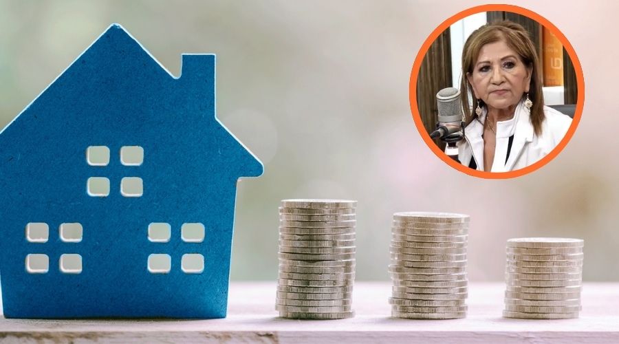 Casa con monedas en pilas y en círculo Tere Guerra
