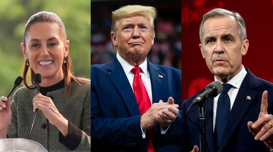 Claudia Sheinbaum, Donald Trump y Mark Carney