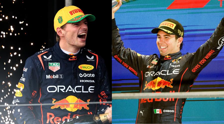 Max Verstappen junto a Sergio Pérez