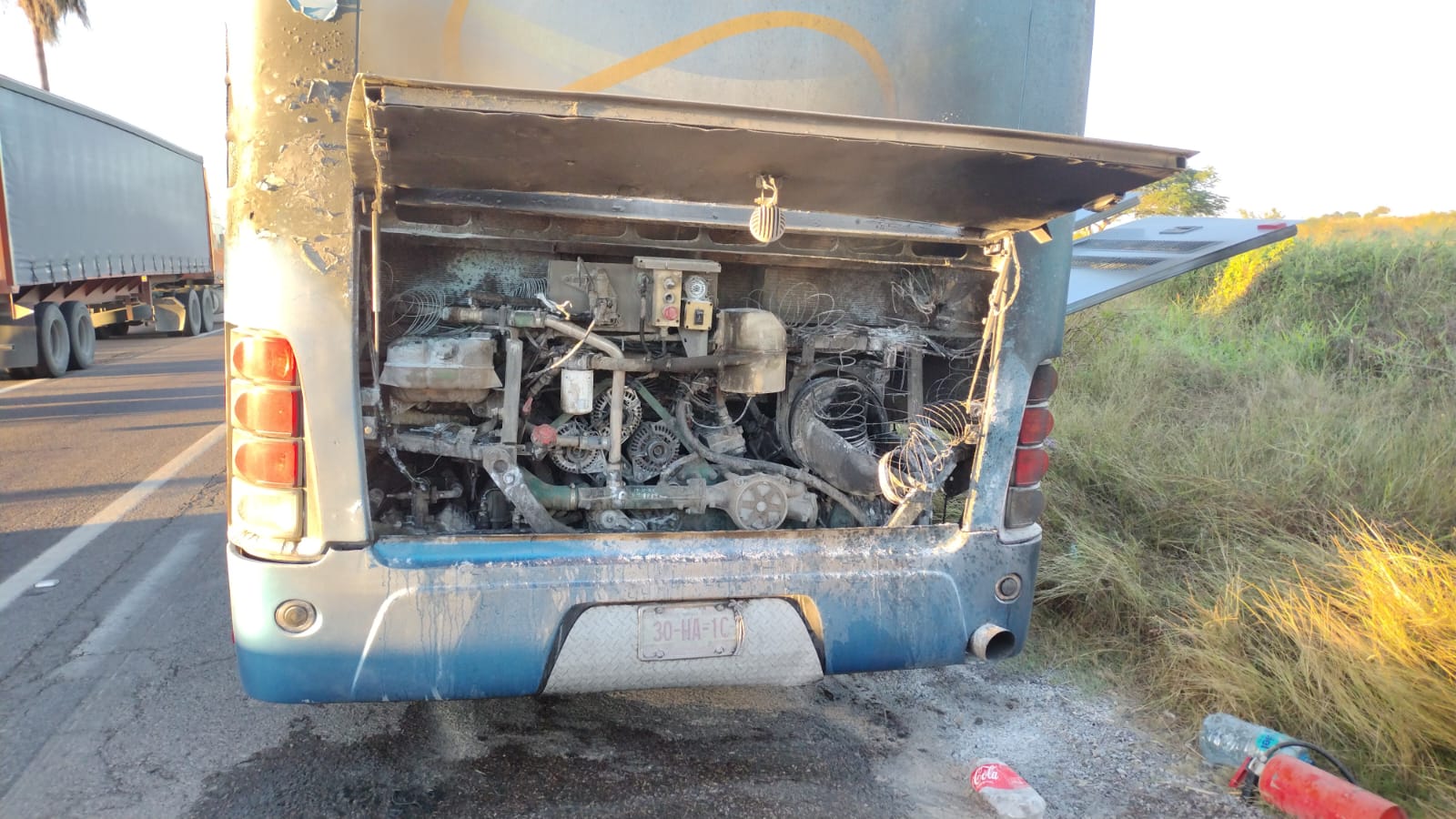 Incendio en un autobús de pasajeros