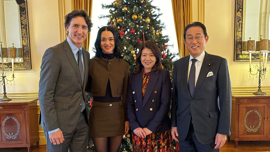 Katy Perry viaja con Justin Trudeau a Japón; participan de cena con el exprimer ministro Kishida