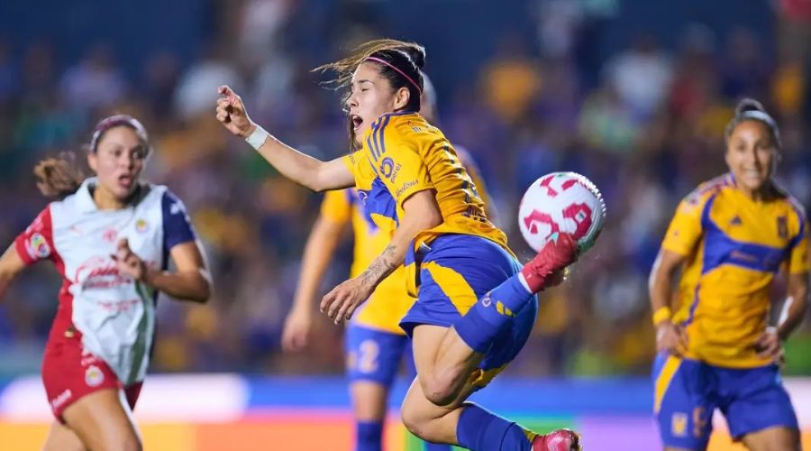 Lizbeth Ovalle haciendo un movimiento en el campo