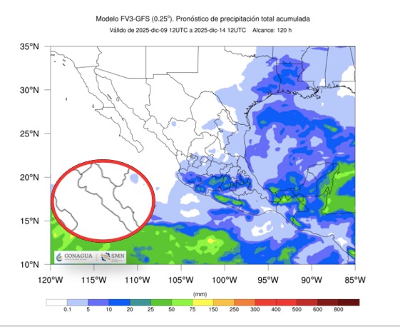 Mapa de México con nubes azules