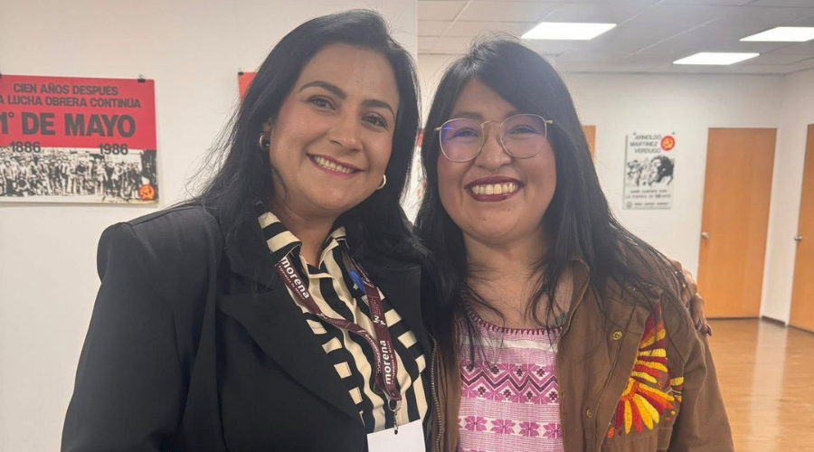 Melissa Estavillo durante un evento relacionado con el tema de la Secretaría de las Mujeres.