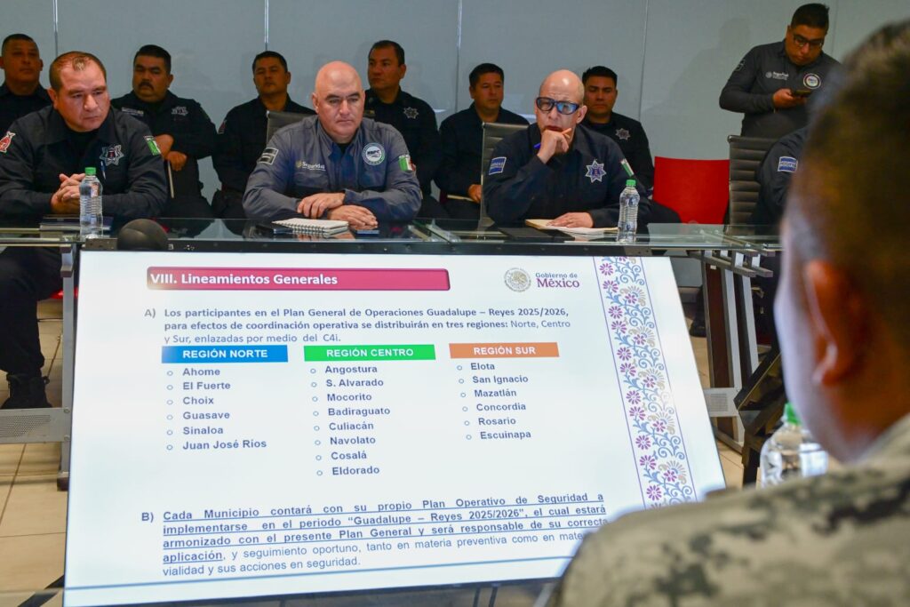 Reunión de seguridad operativo Guadalupe Reyes en Sinaloa