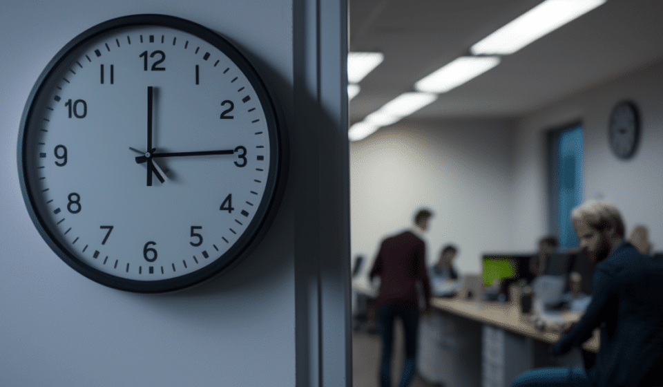 Reloj en espacio de trabajo