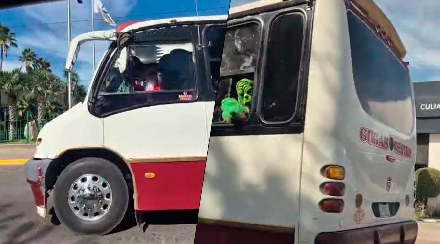 Santa y el Grinch viajan en camión urbano de Culiacán