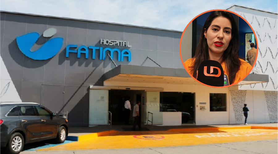 Ana Francis Chiquete Elizalde en un círculo y al fondo el hospital Fátima