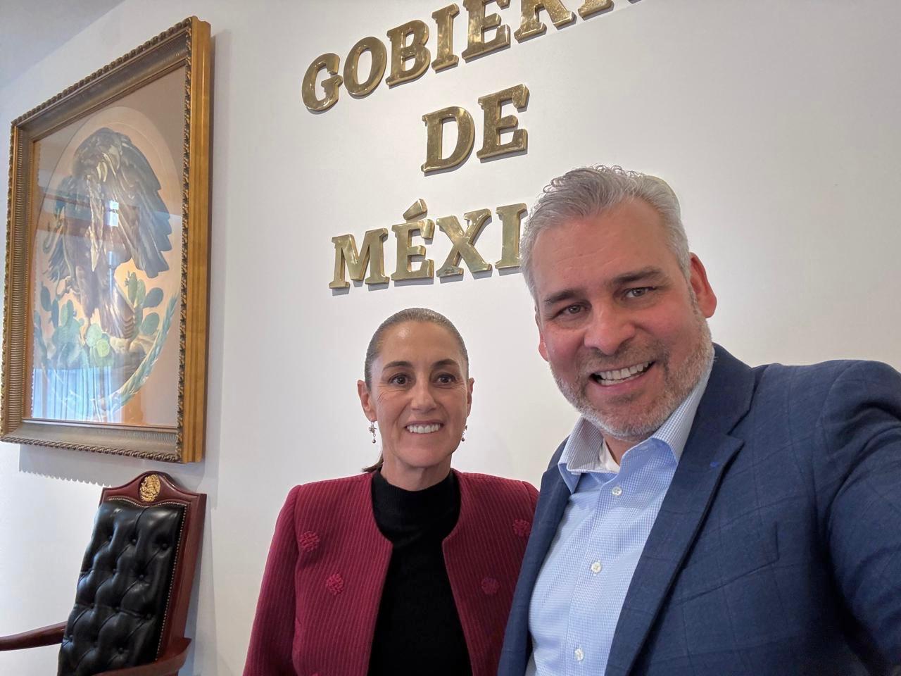 Sheinbaum se reúne con el gobernador Alfredo Ramírez Bedolla para dar seguimiento al Plan Michoacán