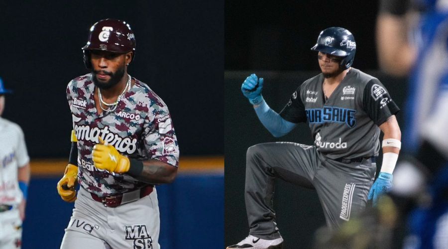 Jugadores de Tomateros de Culiacán y Algodoneros de Guasave