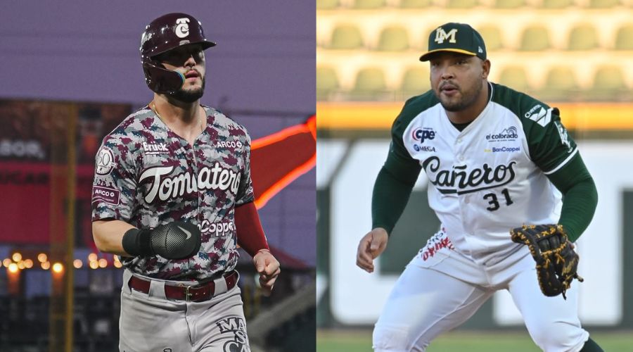 Jugador de Tomateros y uno de Cañeros