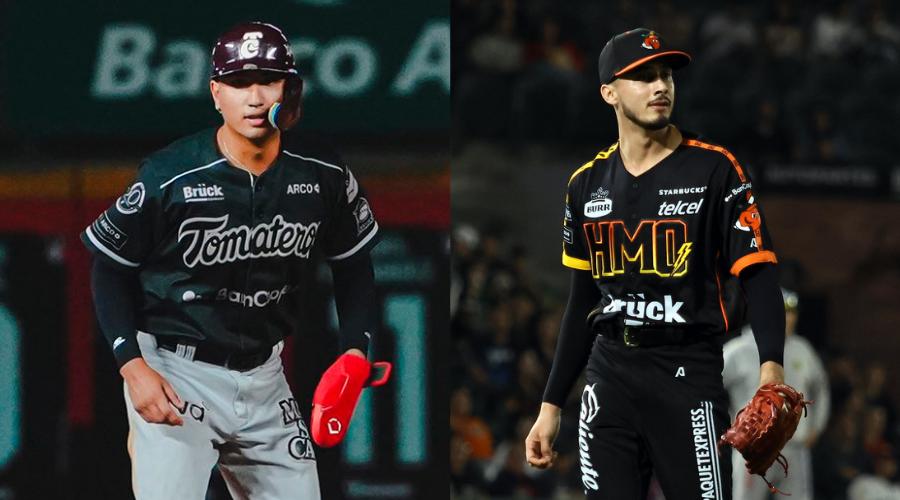 Jugadores de beisbol con uniforme y manopla