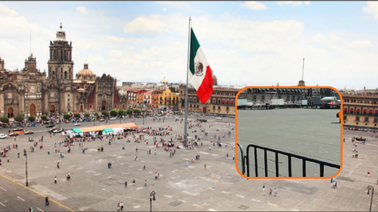Colocan vallas en el Zócalo previo al mitin de Claudia Sheinbaum del 6 de diciembre