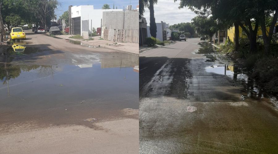 Calles con charcos de aguas negras