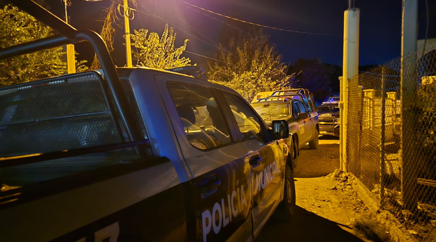 Policía Municipal resguarda la escena del crimen