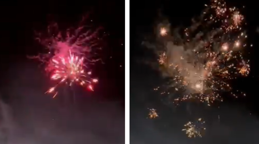 Explosión de pirotecnia en el cielo
