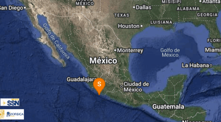 mapa de mexico con reporte de sismo.
