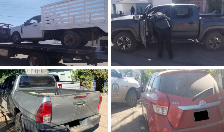 Cuatro vehículos con reporte de robo