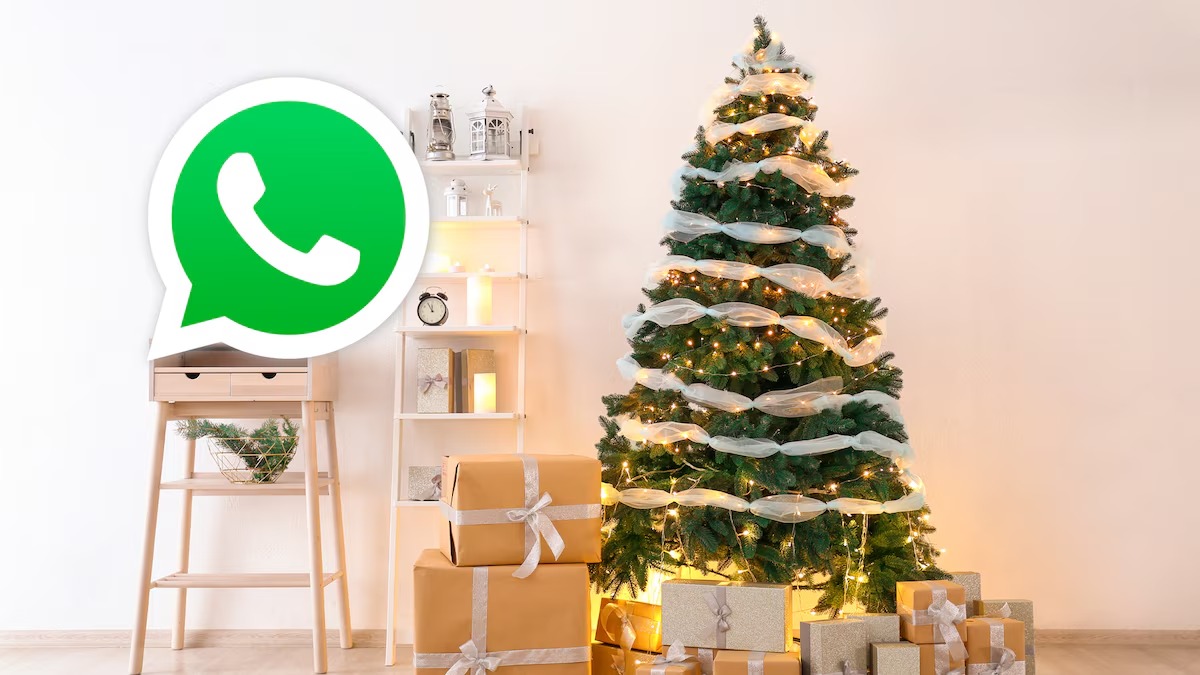 arbol de navidad con u logo de whatsapp