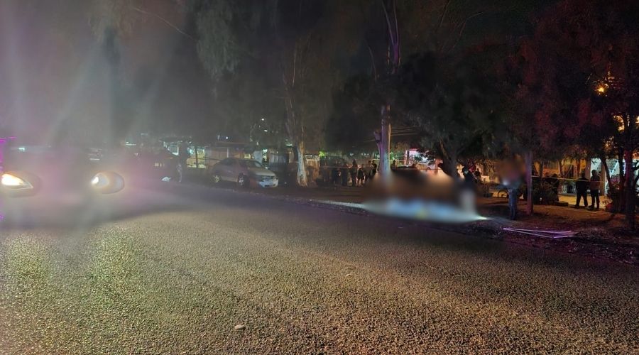 Calle junto a elementos de seguridad